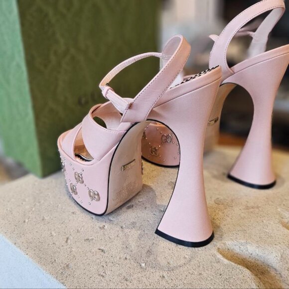 GUCCI Studded leather platform sandals size 38 - Picture 6 of 13